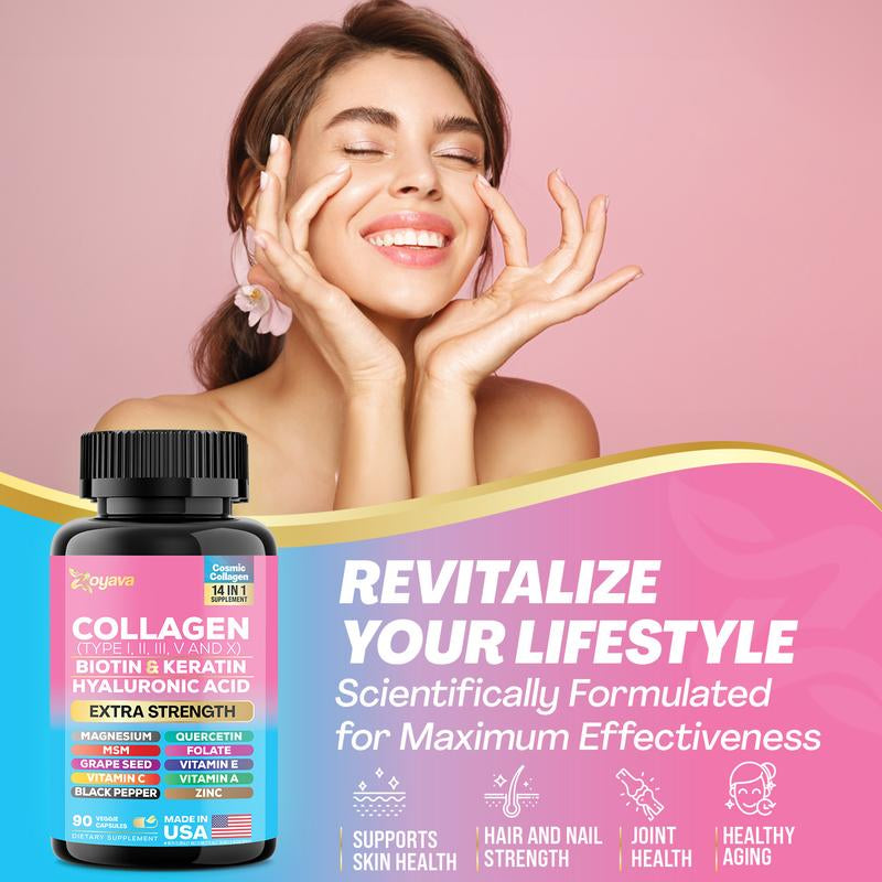 Her Skin plus Bundle - Zoyava NAD+ & Collagen All-In-One Supplement Combo for Extra Skin Aging Support, Hair Health, & Overall Wellness - Made in USA