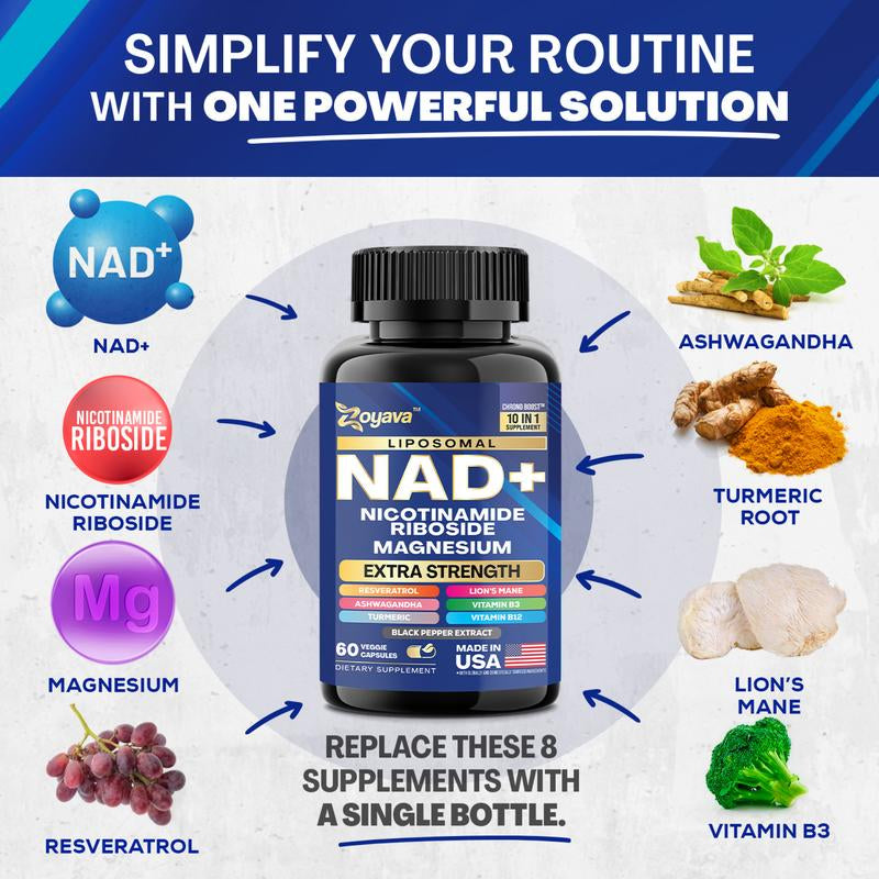 Her Skin plus Bundle - Zoyava NAD+ & Collagen All-In-One Supplement Combo for Extra Skin Aging Support, Hair Health, & Overall Wellness - Made in USA