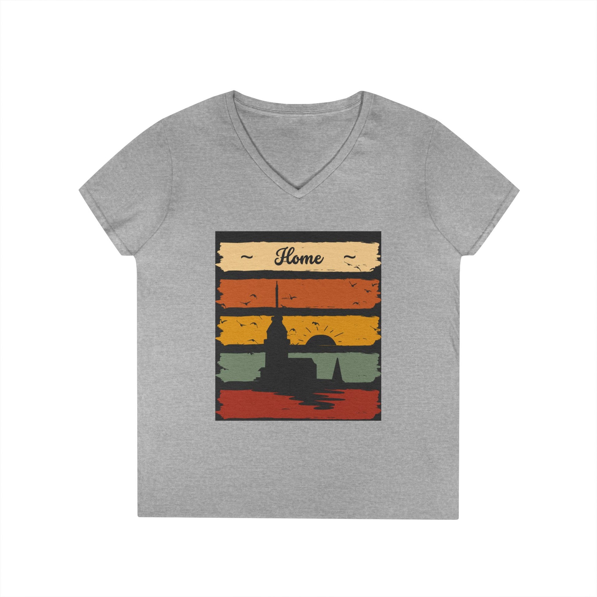 Black Ladies' V-Neck T-Shirt - Simple Day to Day Design