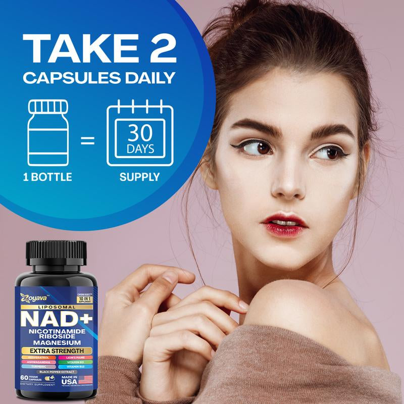Her Skin plus Bundle - Zoyava NAD+ & Collagen All-In-One Supplement Combo for Extra Skin Aging Support, Hair Health, & Overall Wellness - Made in USA
