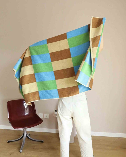 Rainbow Checkered Bath Towel, Soft 100% Organic Long-Stapled Cotton